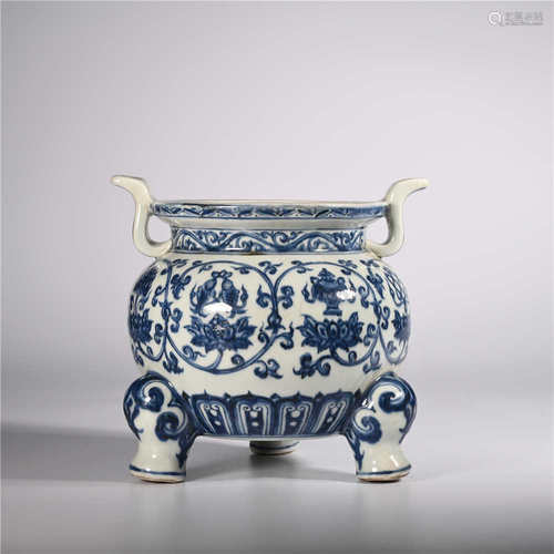 Ming Yongle         Blue and white incense burner