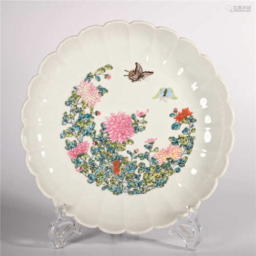 Yongzheng of Qing Dynasty     Pastel plate