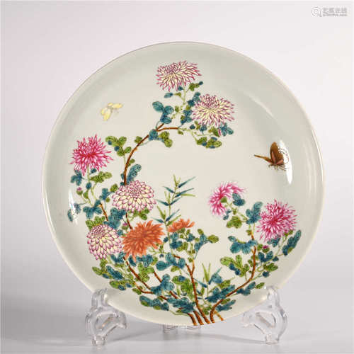 Yongzheng of Qing Dynasty     Pastel plate