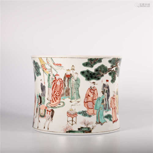 Kangxi of Qing Dynasty      Multicolor pen holder