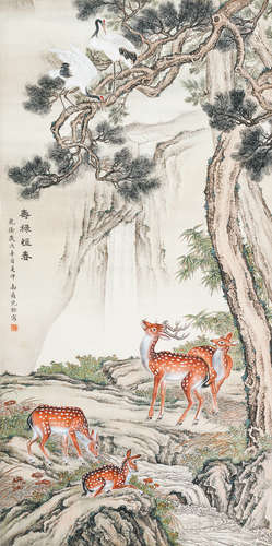 沈铨 (1624-1684) 寿禄恒春