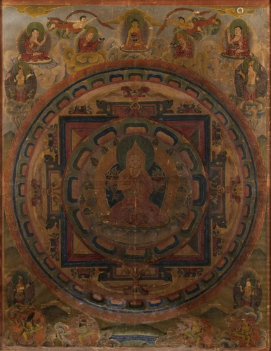 THANGKA: DARSTELLUNG DES TSONGKHAPA Nepal/Tibet, wohl