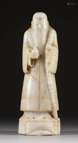 STEHENDE SHOULAO-FIGUR China, 19./20. Jh. Weisser