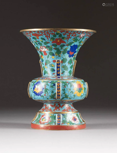 CLOISONNÉ-VASE IN GU-FORM China, frühe