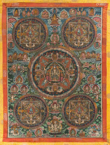 THANGKA MIT AVALOKITESHVARA SOWIE ANDERE …