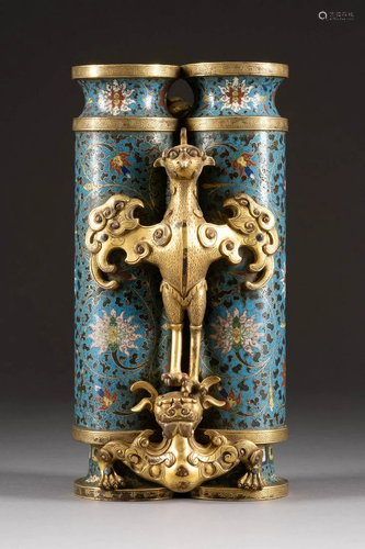 CLOISONNÉ-DOPPELVASE China, 19./20. Jh.