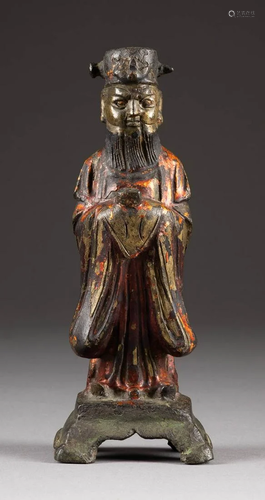 STEHENDER BEAMTER China, Ming-Dynastie Bronze,