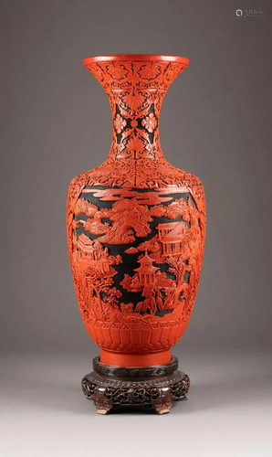 GROßE ROTLACK-VASE China, 19./20. Jh.