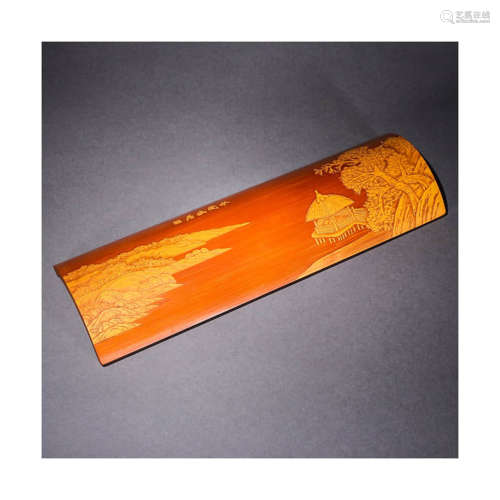A Bamboo Carved Pavilion   Arm Rest