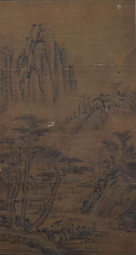 A Chinese Landscape Painting, Qiu Ying Mark