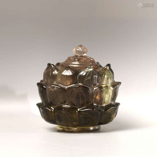 A Lotus Shaped Crystal Jar