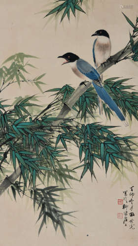 A Chinese Bamboo Painting, Tian Shiguang Mark