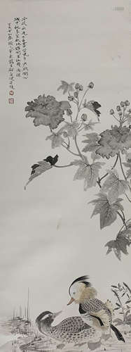 A Chinese Flower and bird Painting, Jia Guangjian Mark