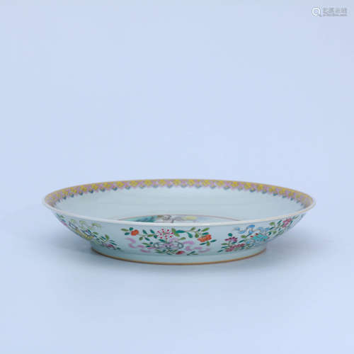 A Famille Rose Porcelain Plate