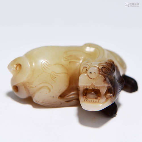 A Jade Carved Beast Ornament