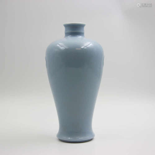 A Skyblue Glaze Porcelain Plum Bottle