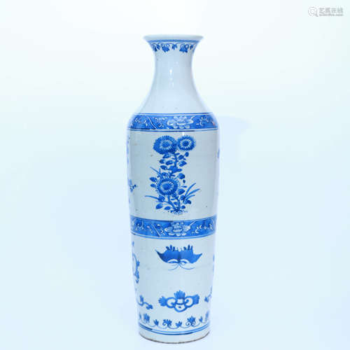 A Blue and White Floral Porcelain Vase