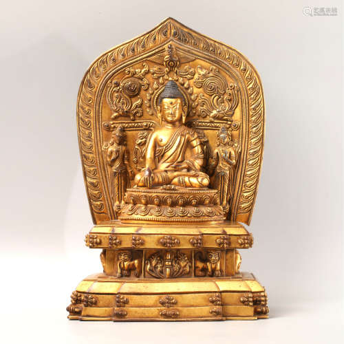 A Gild Bronze Statue of Tsongkhapa