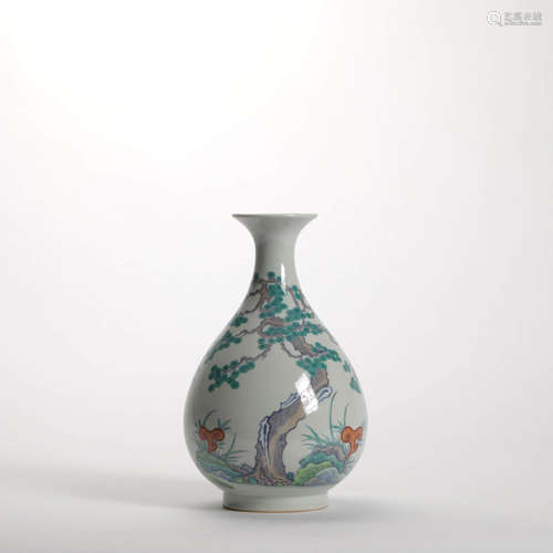 A Blue and White Clashingcolor Plum Blossom Pattern Porcelain Vase