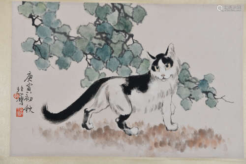 A Chinese Cat Painting, Xu Beihong Mark