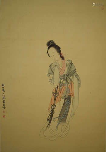 A Chinese Figure Painting, Xu Cao Mark