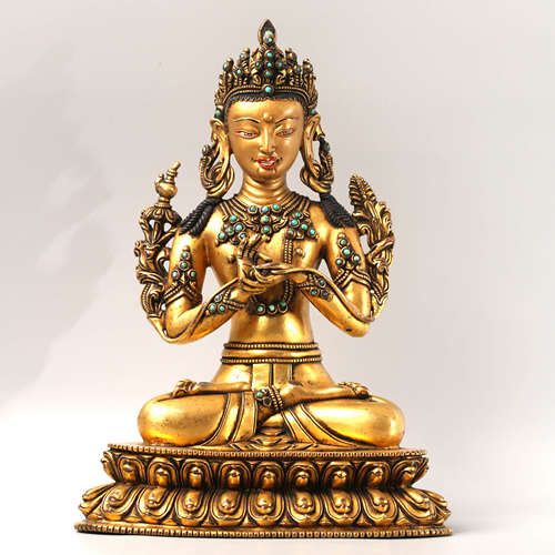 A Gild Bronze Statue of White Tara