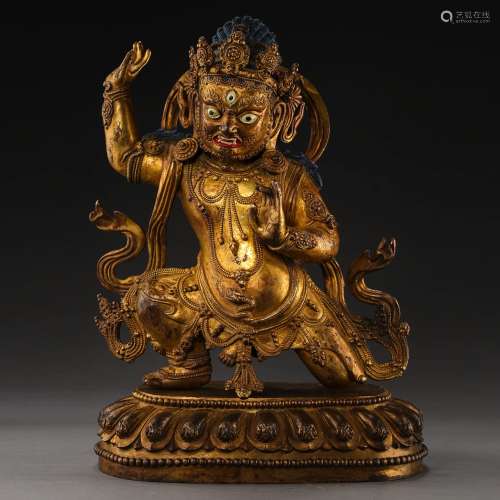 A Gild Bronze Statue of Vajra Bodhisattva