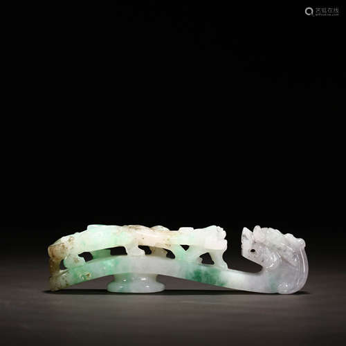 A Jadeite Carved Dragon Pattern Belt Hook