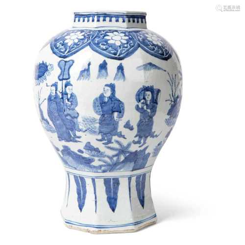 BLUE AND WHITE VASE QING DYNASTY, 18TH CENTURY