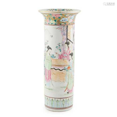 FAMILLE ROSE SLEEVE VASE 19TH CENTURY