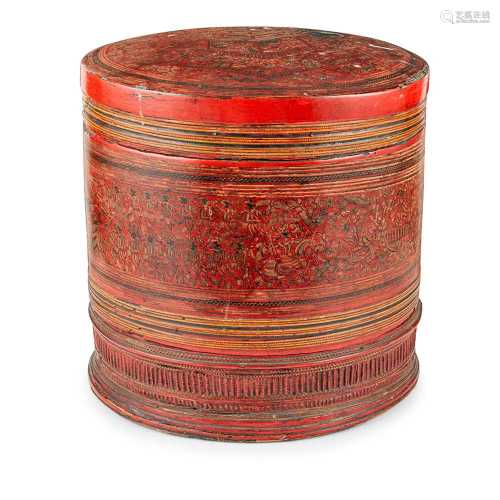 BURMESE LACQUER BETEL BOX 19TH-20TH CENTURY