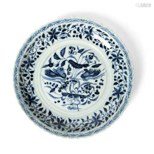 BLUE AND WHITE PLATE 20TH CENTURY