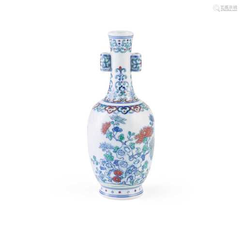 DOUCAI ARROW VASE QIANLONG MARK BUT 20TH CENTURY