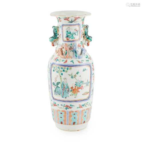 FAMILLE ROSE VASE QING DYNASTY, 19TH CENTURY