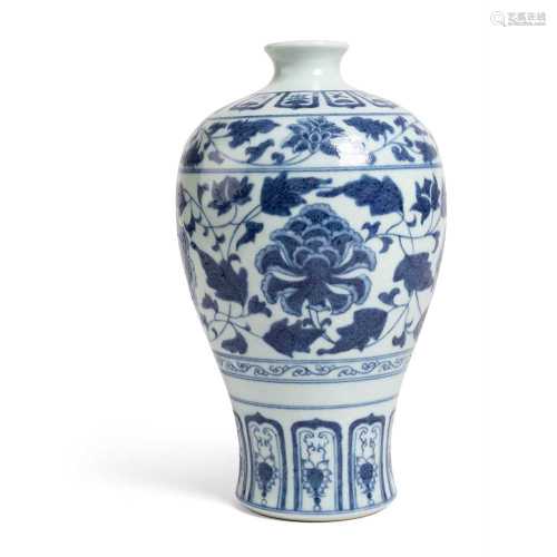 BLUE AND WHITE MEIPING VASE TONGZHI MARK BUT LATER