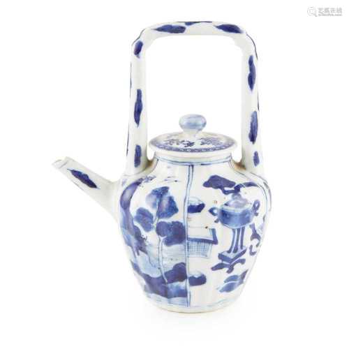 BLUE AND WHITE LOBED TEAPOT QING DYNASTY, 18TH-19TH CENTURY