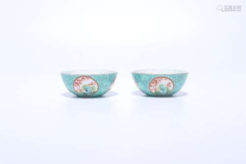 pair of chinese famille rose porcelain bowls,qing dynasty