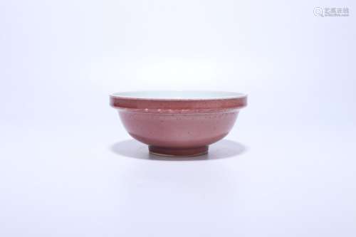 chinese red glazed porcelain bowl,qing dynasty