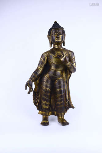 chinese gilt bronze sakyamuni statue,tang dynasty