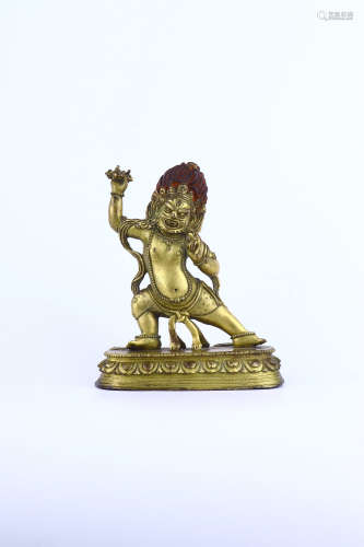 chinese gilt bronze figure of buddha,qing dynasty