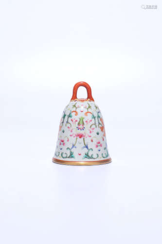 chinese famille rose porcelain bell,qing dynasty
