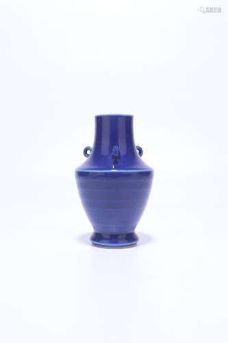 chinese blue glazed porcelain vase,qing dynasty