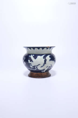 chinese blue and white porcelain funnel,ming dynasty