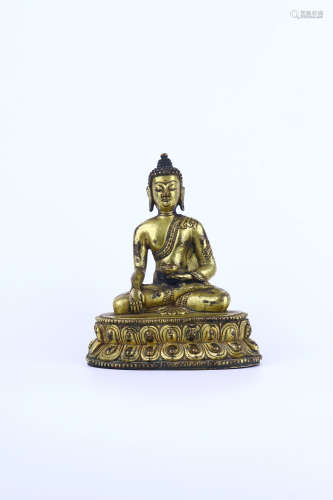 chinese gilt bronze sakyamuni statue,ming dynasty