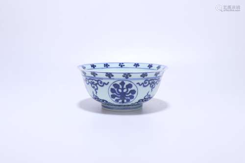 chinese blue and white porcelain bowl,qing dynasty