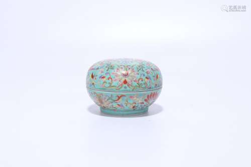 chinese famille rose porcelain round box,qing dynasty