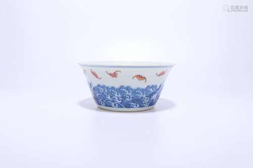 chinese blue and white porcelain nbowl,qing dynasty