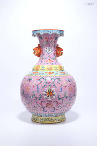 chinese famille rose porcelain vase,qing dynasty