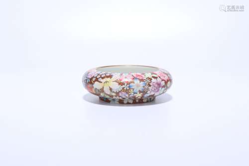 chinese famille rose porcelain brush washer,qing dynasty