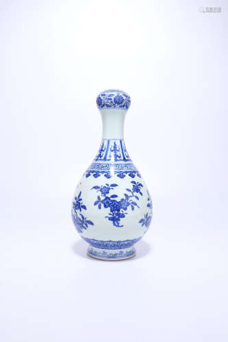 chinese blue and white porcelain vase,qing dynasty